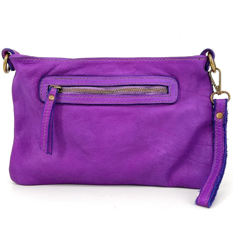 Sac pochette à bandoulière en cuir tressé MISS JOE Violet