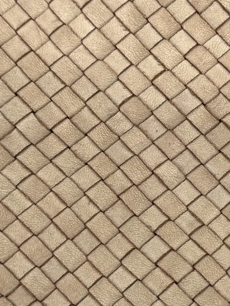 Sac pochette à bandoulière en cuir tressé MISS JOE Taupe