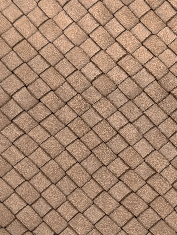 Sac pochette à bandoulière en cuir tressé MISS JOE Taupe foncé