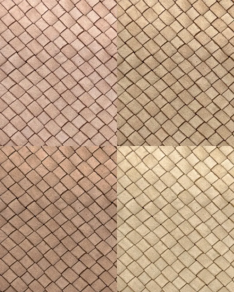 Sac pochette à bandoulière en cuir tressé MISS JOE Taupe foncé