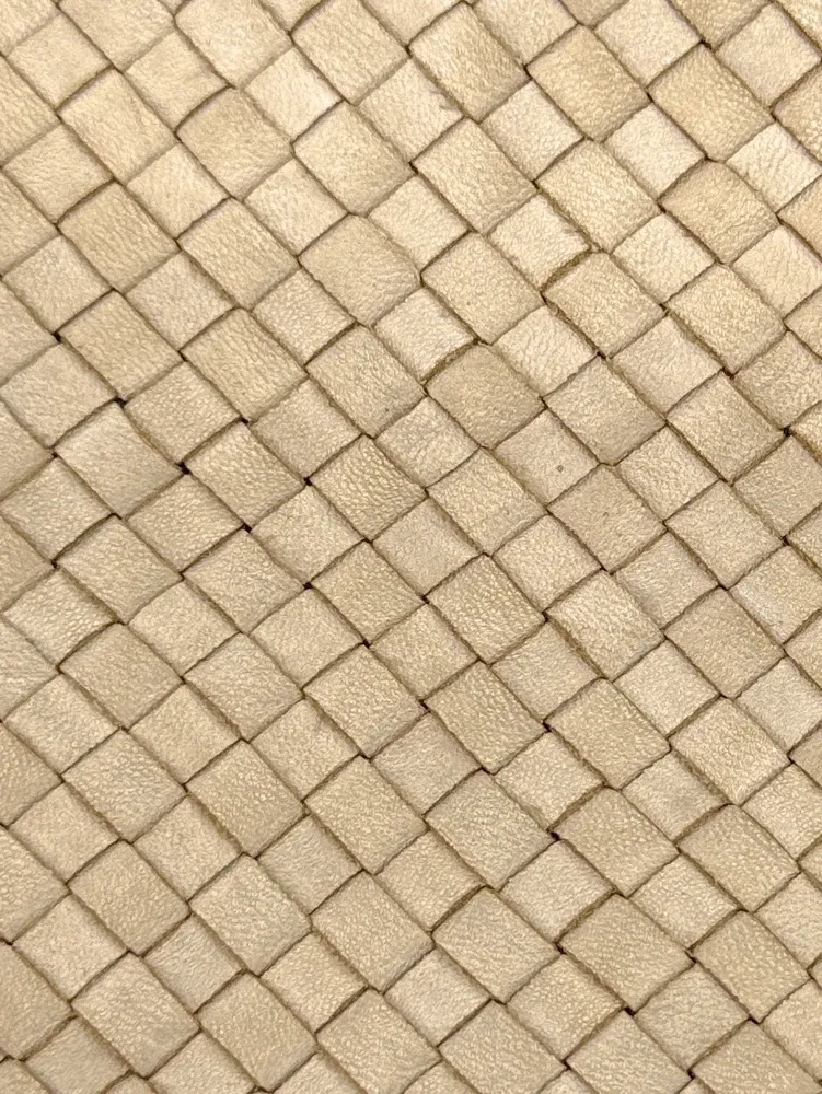 Sac pochette à bandoulière en cuir tressé MISS JOE Beige crème