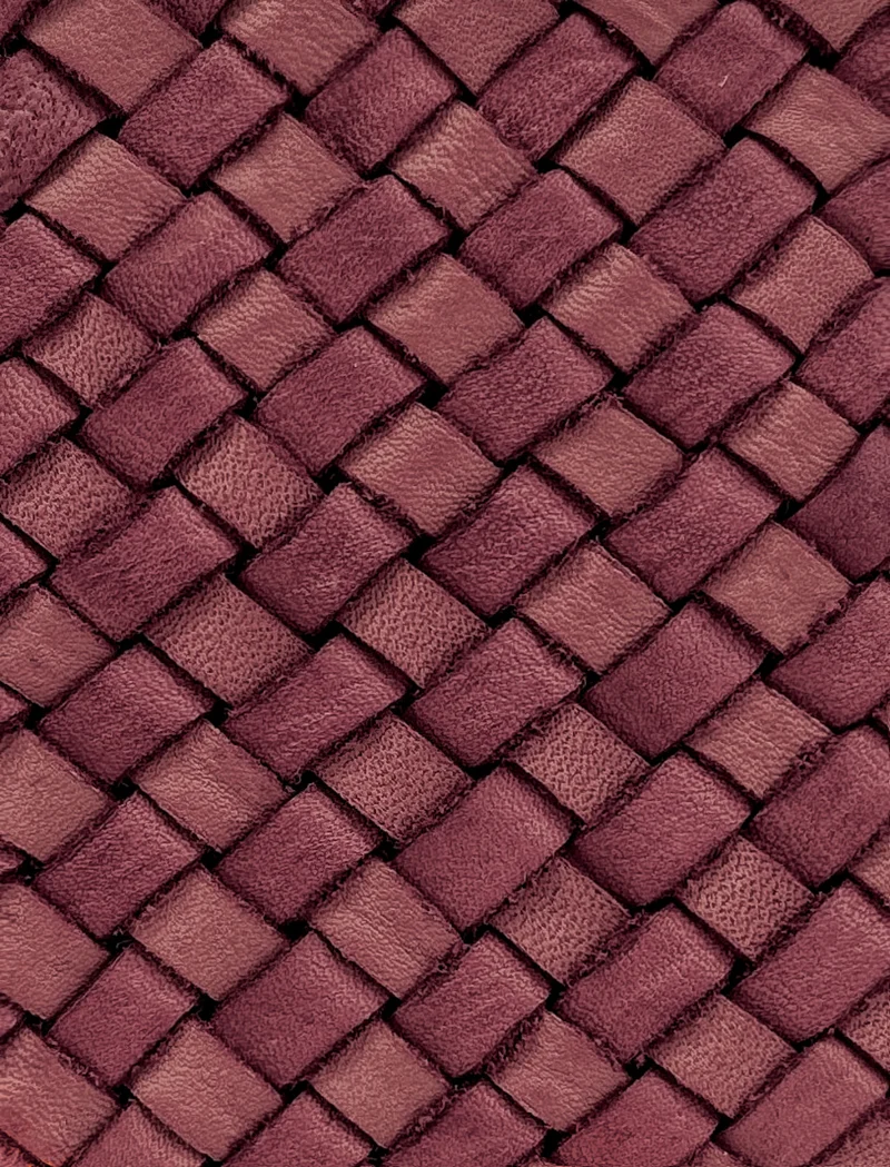 Sac pochette à bandoulière en cuir tressé MISS JOE Prune