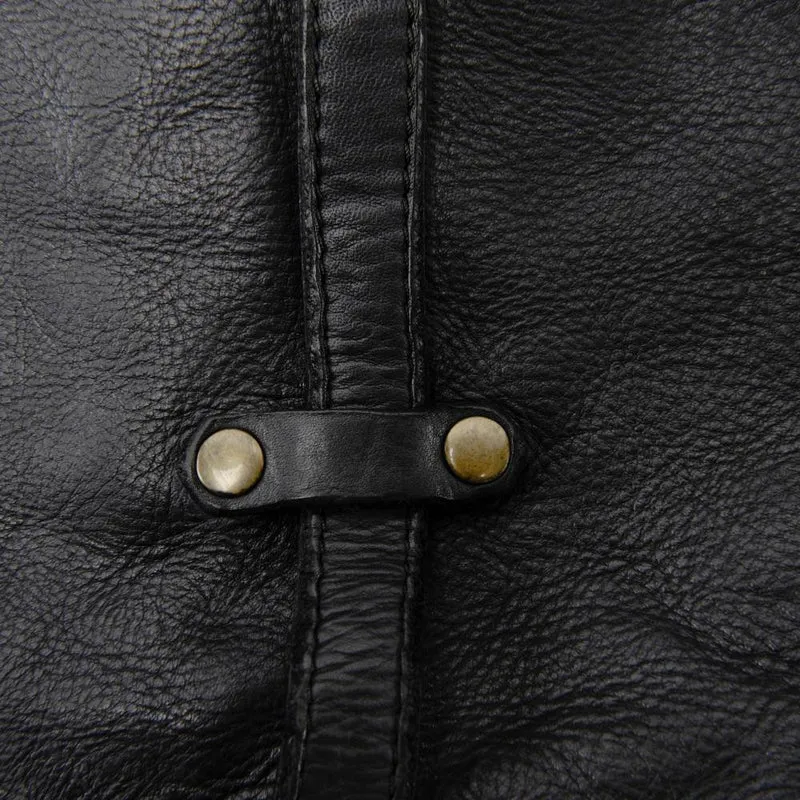 Sac messager en cuir vintage MISS CODY Noir