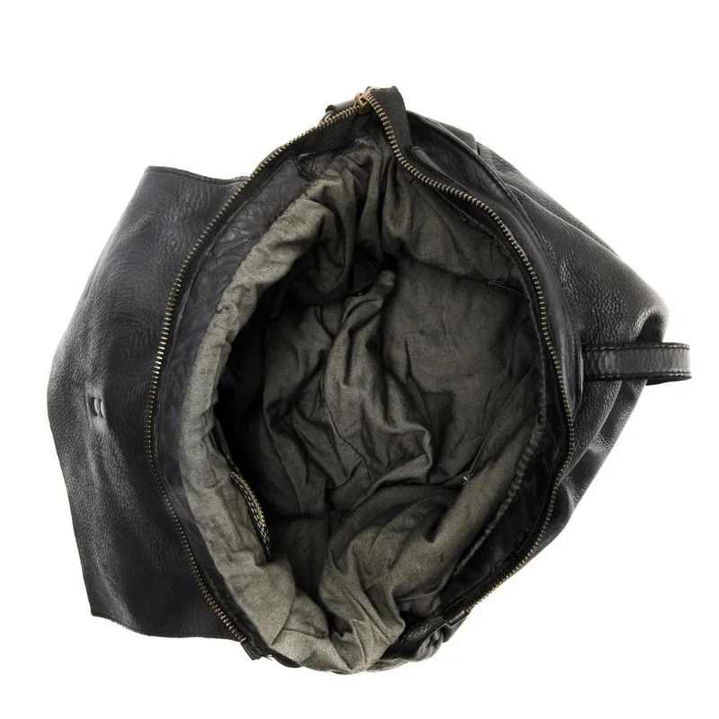 Sac messager en cuir vintage MISS CODY Noir
