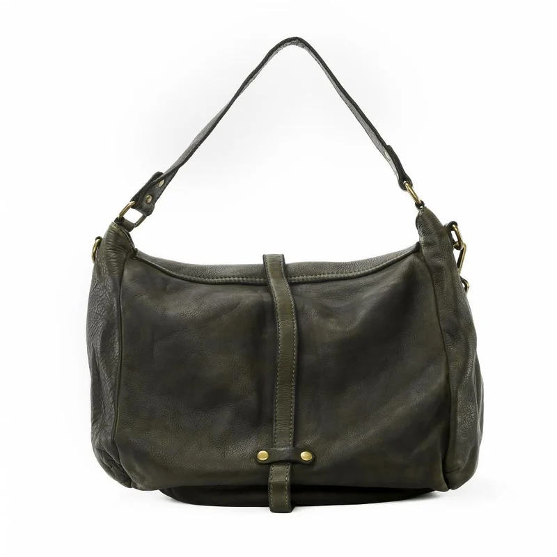 Sac messager en cuir vintage MISS CODY Kaki