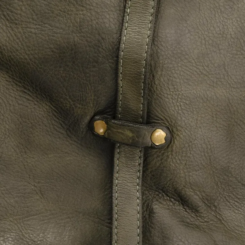 Sac messager en cuir vintage MISS CODY Kaki