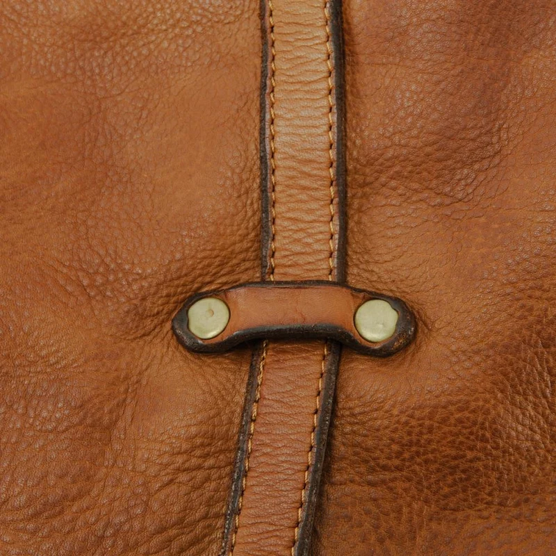 Sac messager en cuir vintage MISS CODY Cognac