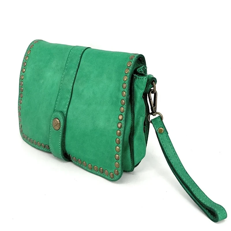 Sac besace à bandoulière en cuir vintage MISS SHAN Vert anglais