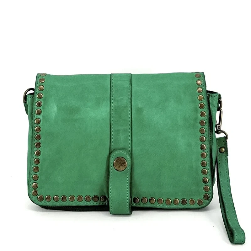 Sac besace à bandoulière en cuir vintage MISS SHAN Vert anglais