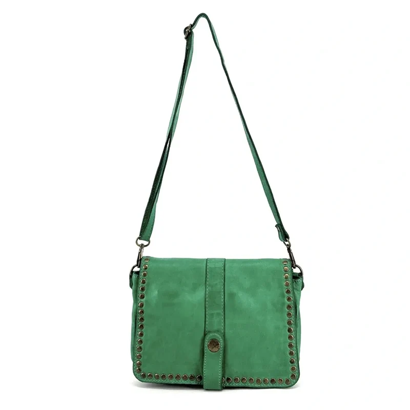 Sac besace à bandoulière en cuir vintage MISS SHAN Vert anglais