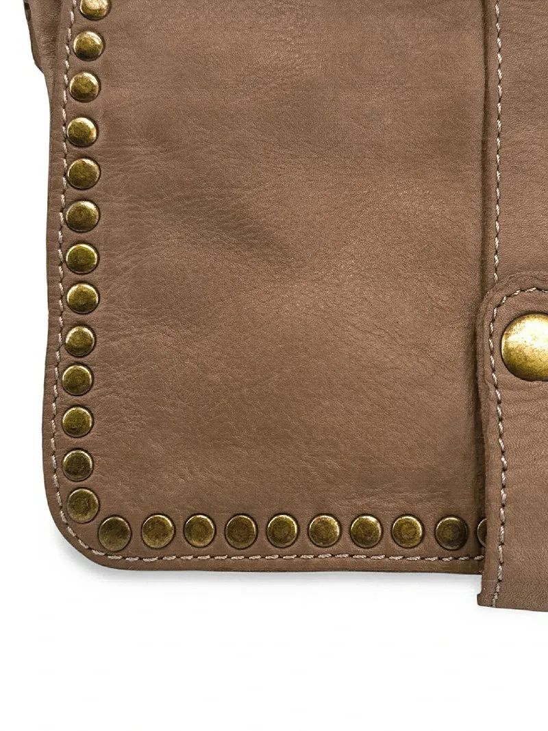 Sac besace à bandoulière en cuir vintage MISS SHAN Taupe foncé