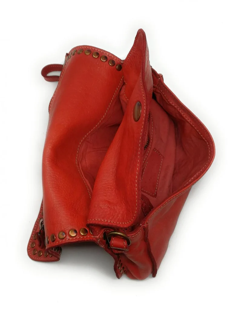 Sac besace à bandoulière en cuir vintage MISS SHAN Rouge garance