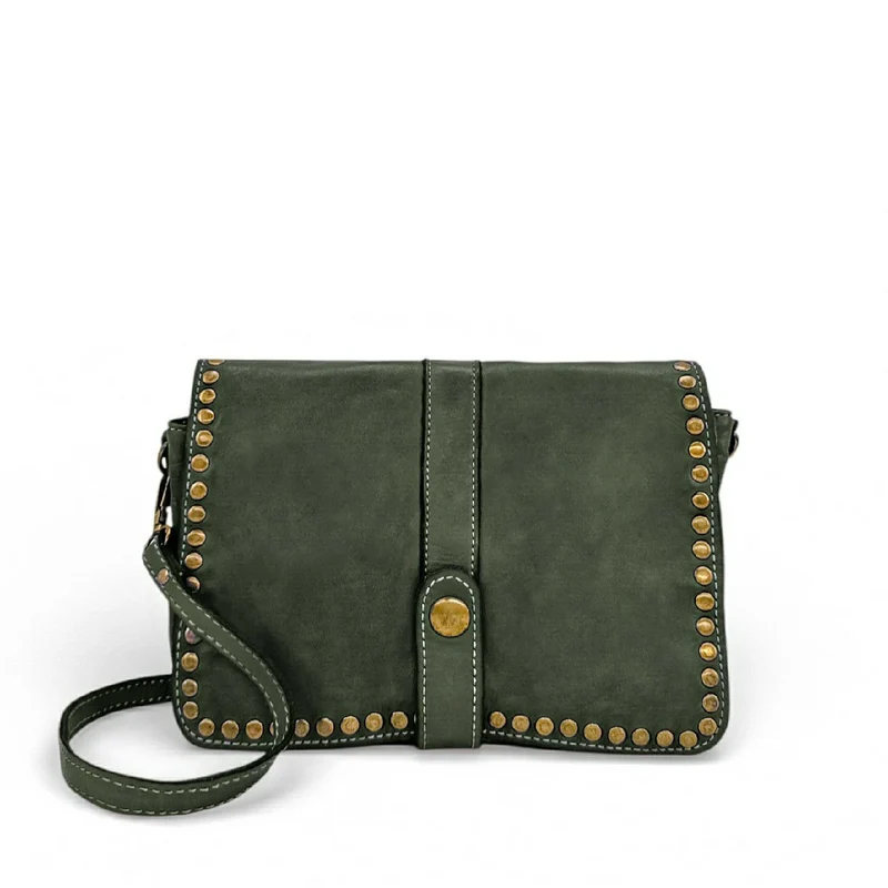 Sac besace à bandoulière en cuir vintage MISS SHAN Vert kaki