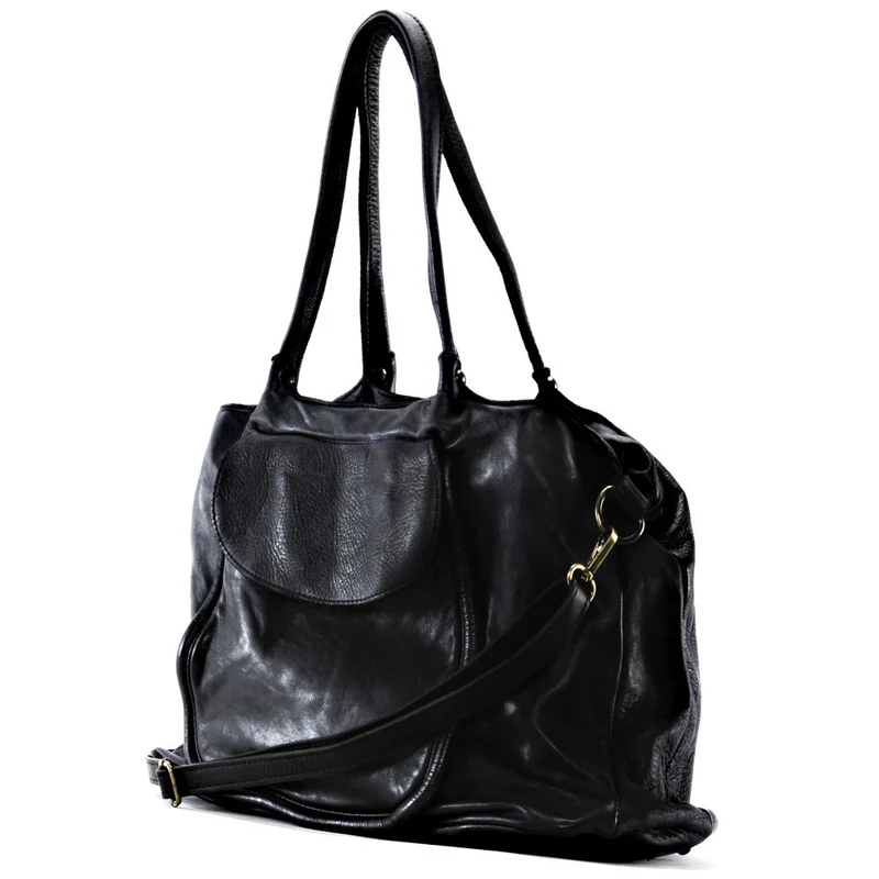 Sac cabas en cuir vintage MISS OH Noir