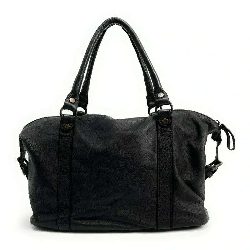 Sac porté épaule en cuir vintage MISS MY Noir
