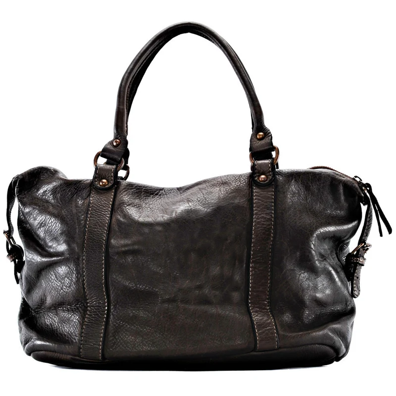 Sac porté épaule en cuir vintage MISS MY Chocolat