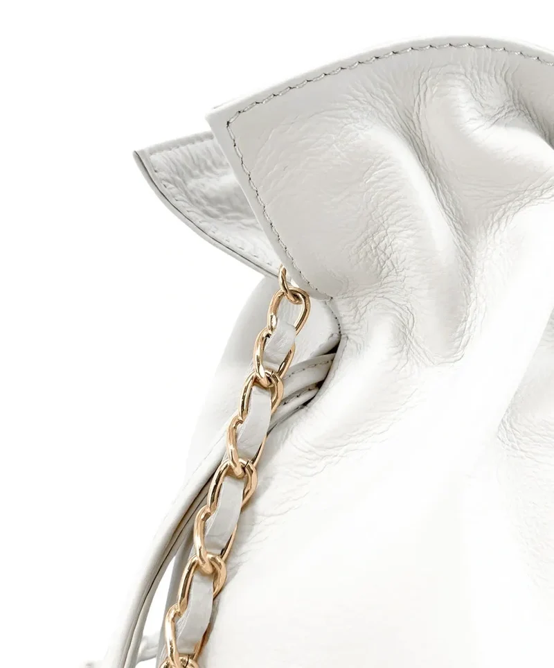 Sac bourse en cuir box calf SISSI Blanc