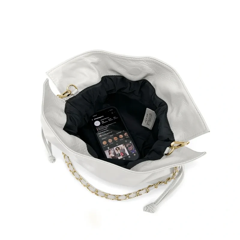 Sac bourse en cuir box calf SISSI Blanc