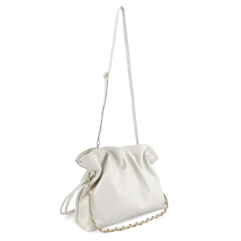 Sac bourse en cuir box calf SISSI Blanc