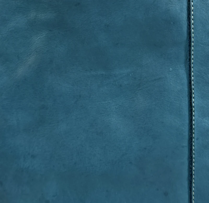 Grand sac porté épaule en cuir souple tannage végétal STORM XL HURRICAN Bleu vert canard