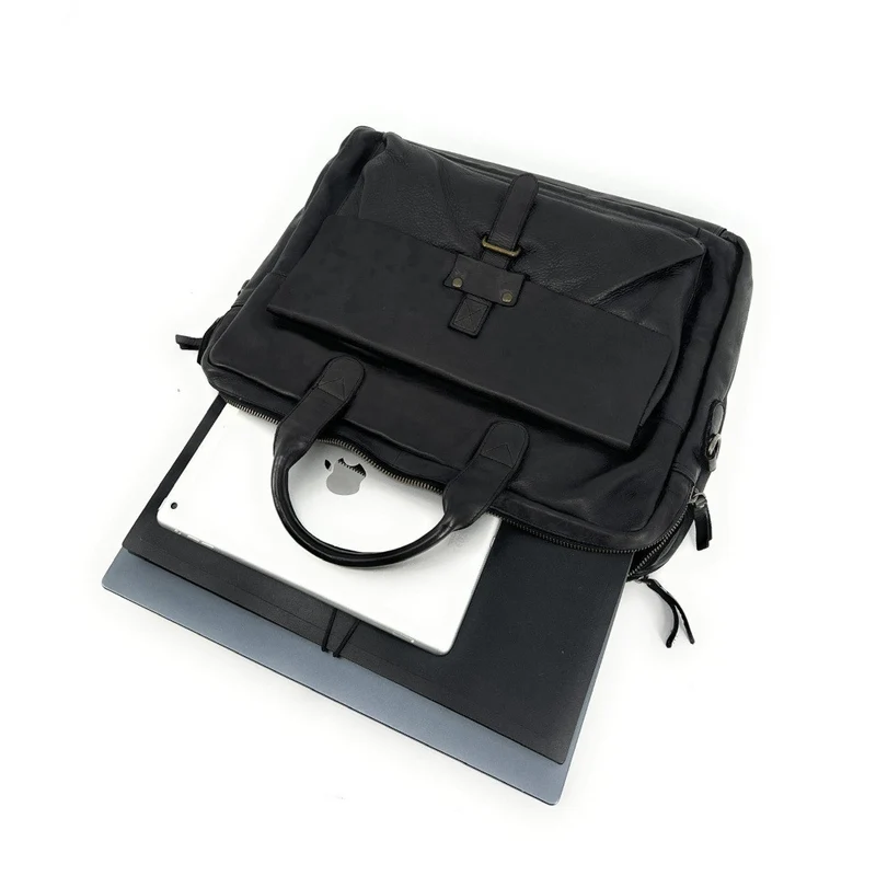 Sacoche en cuir vintage SOLO Noir