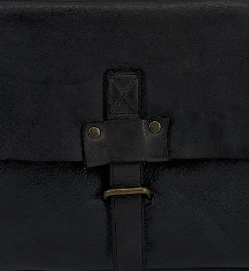 Sacoche en cuir vintage SOLO Noir