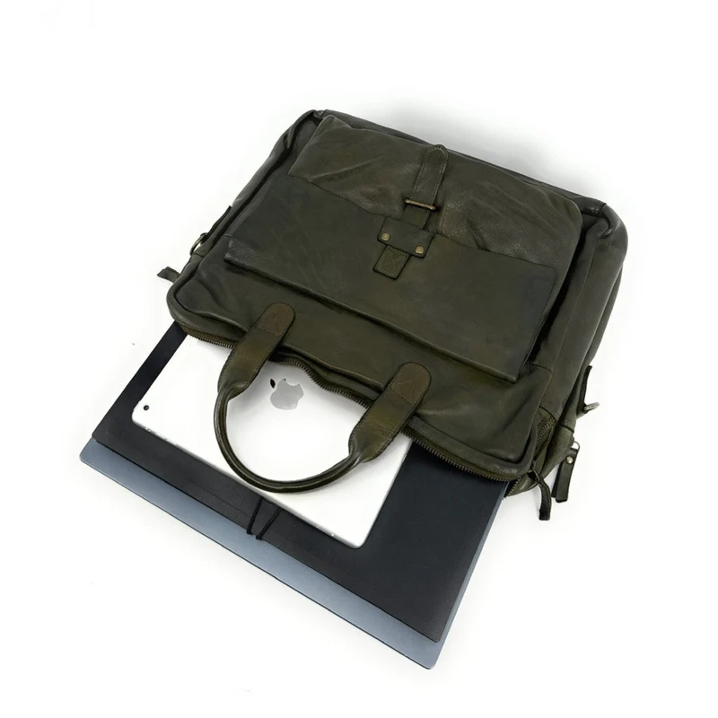 Sacoche en cuir vintage SOLO Kaki