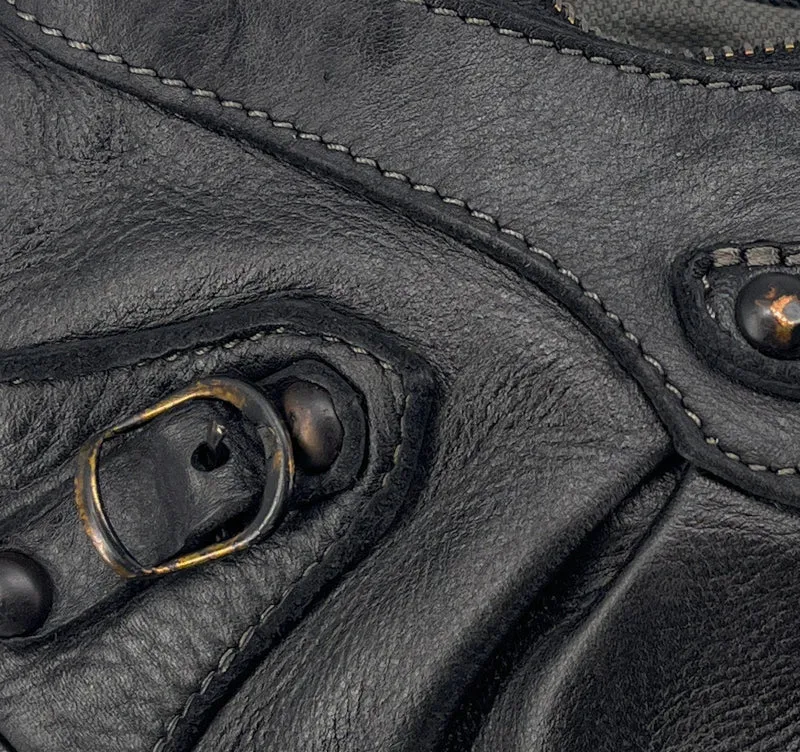 Sac croissant en cuir vintage MISS LUNA Noir