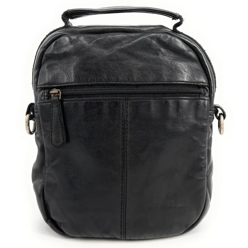 Sacoche en cuir vintage MISTER FRED Noir