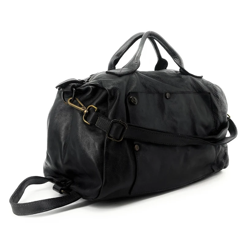 Sac bowling convertible en cuir vintage JACK ET ROSE Noir