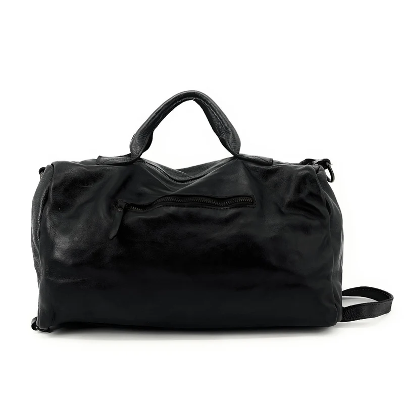 Sac bowling convertible en cuir vintage JACK ET ROSE Noir