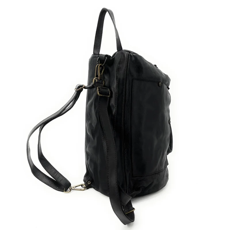 Sac bowling convertible en cuir vintage JACK ET ROSE Noir