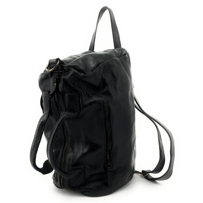 Sac bowling convertible en cuir vintage JACK ET ROSE Noir