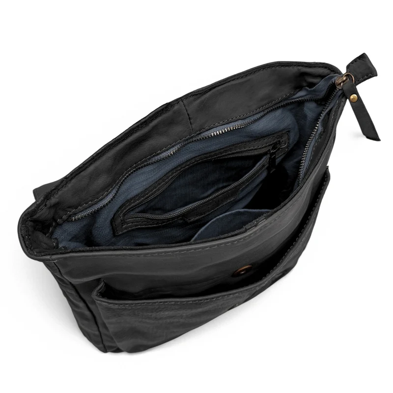 Grand sac à dos en cuir vintage SMITH (mr. & mrs.) Noir