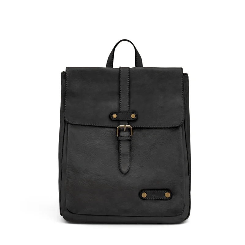 Grand sac à dos en cuir vintage SMITH (mr. & mrs.) Noir