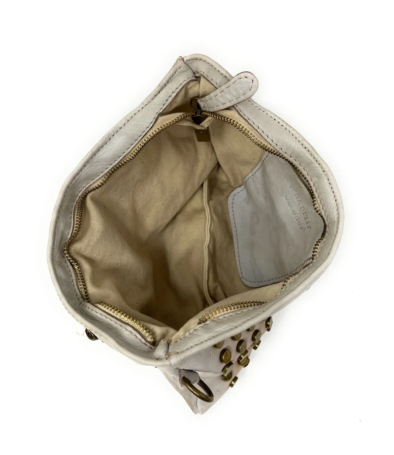 Sac pochette en cuir vintage MISS CIRCÉ Taupe