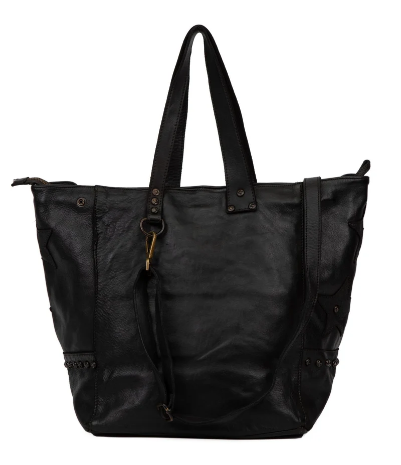 Sac cabas en cuir vintage MISS HOLLY Noir