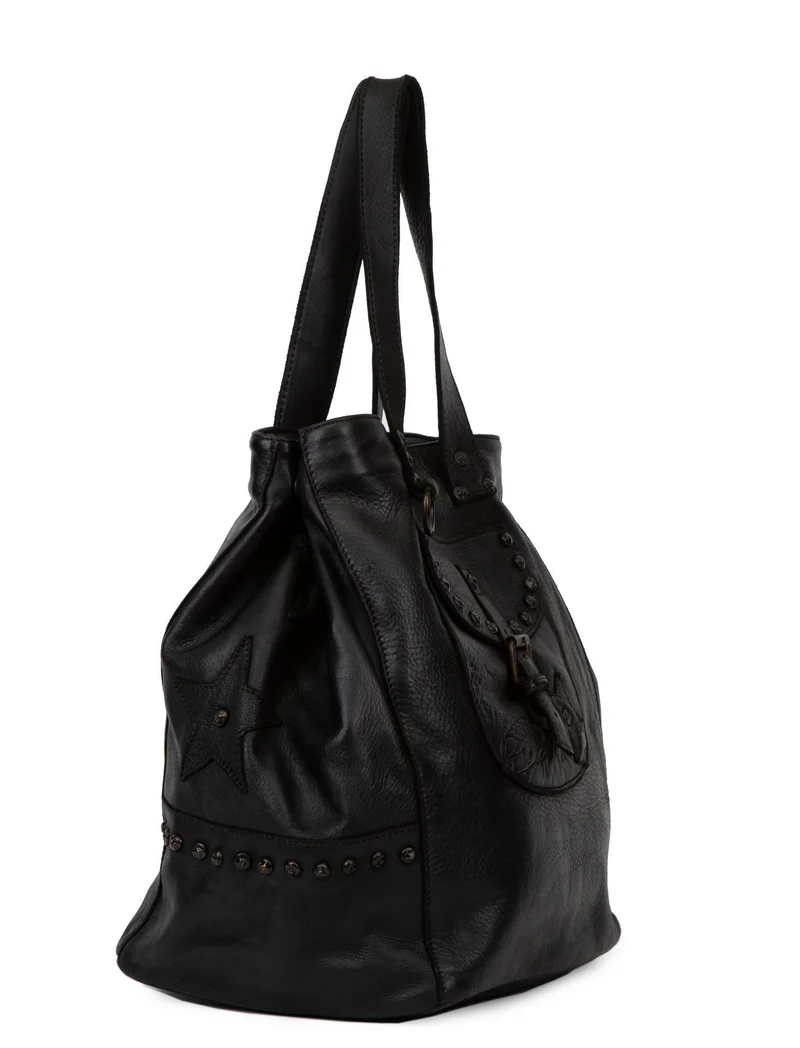 Sac cabas en cuir vintage MISS HOLLY Noir