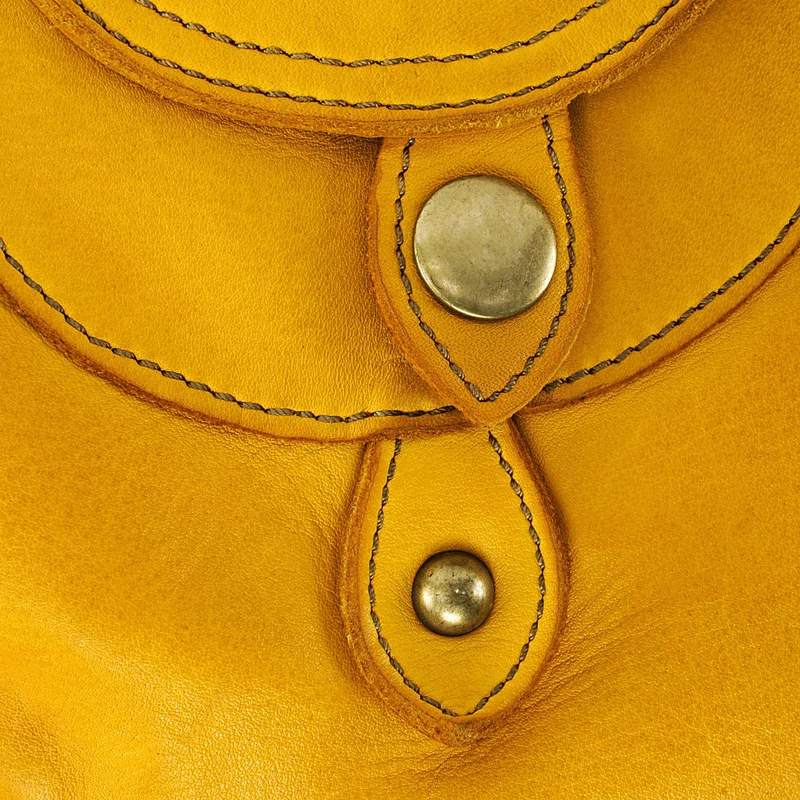 Sac besace à bandoulière en cuir vintage MISS CLYDE Jaune Moutarde