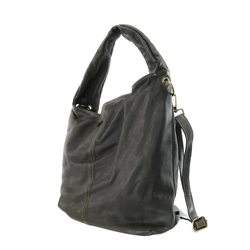 Sac cabas en cuir vintage MISS BARDOT Kaki