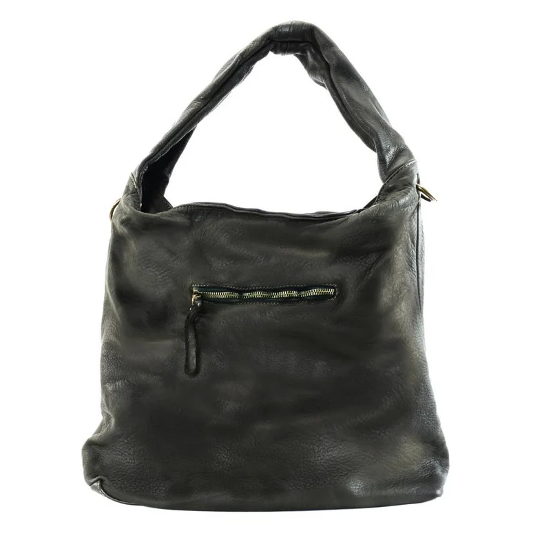 Sac cabas en cuir vintage MISS BARDOT Kaki