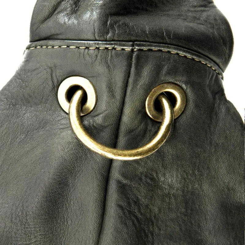 Sac cabas en cuir vintage MISS BARDOT Kaki