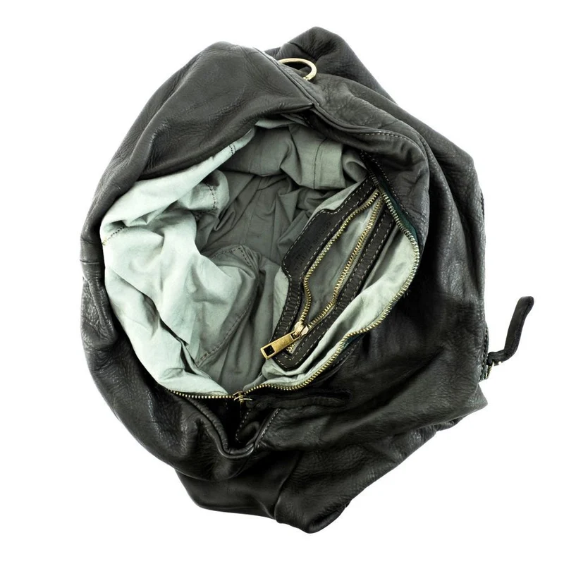 Sac cabas en cuir vintage MISS BARDOT Kaki