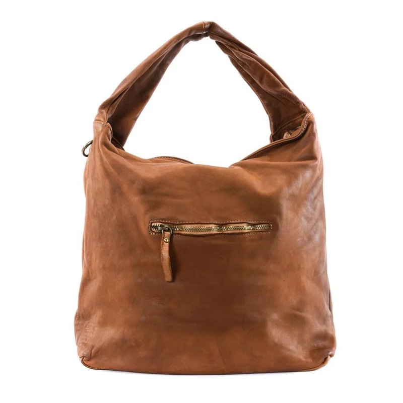 Sac cabas en cuir vintage MISS BARDOT Cognac