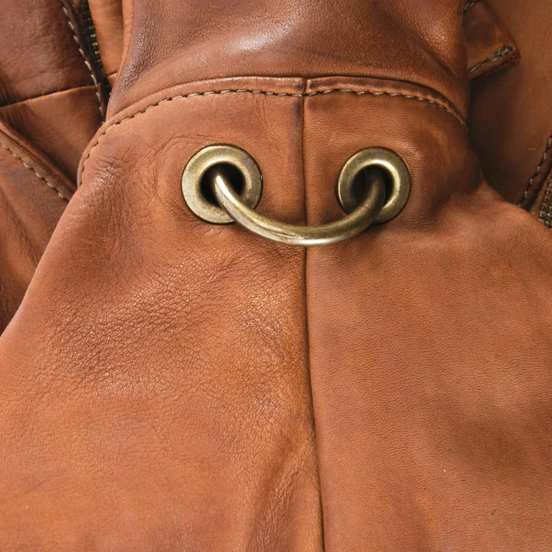 Sac cabas en cuir vintage MISS BARDOT Cognac