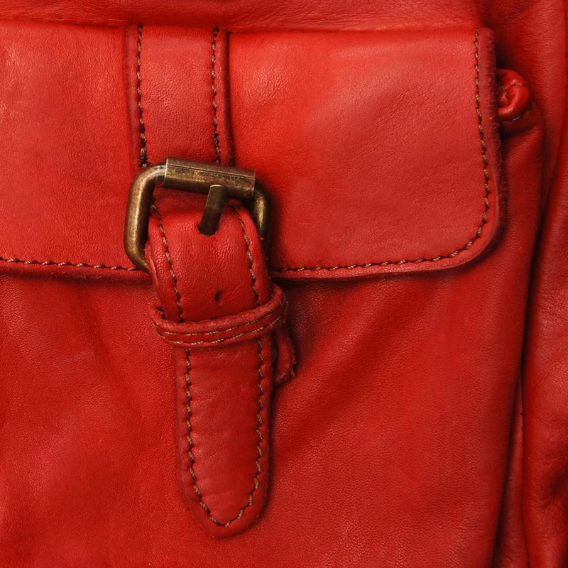 Sac cabas en cuir vintage MISS JENNER Rouge garance
