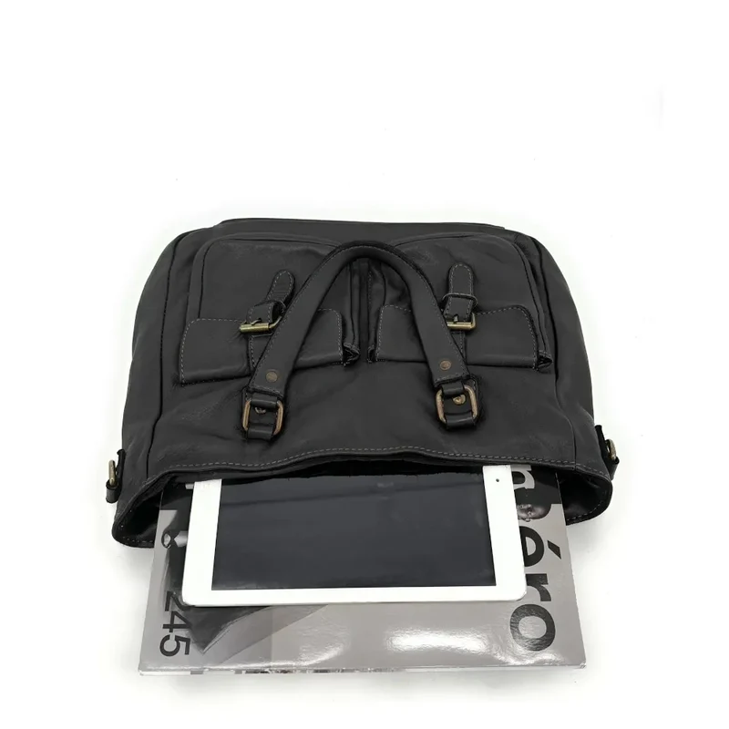 Sac cabas en cuir vintage MISS JENNER Noir