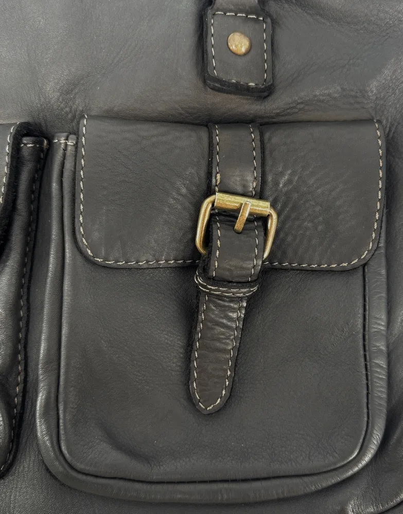 Sac cabas en cuir vintage MISS JENNER Noir