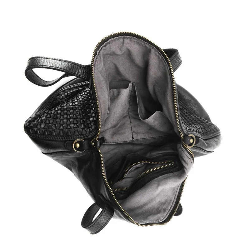 Sac rond porté épaule en cuir vintage MISS JLO Noir
