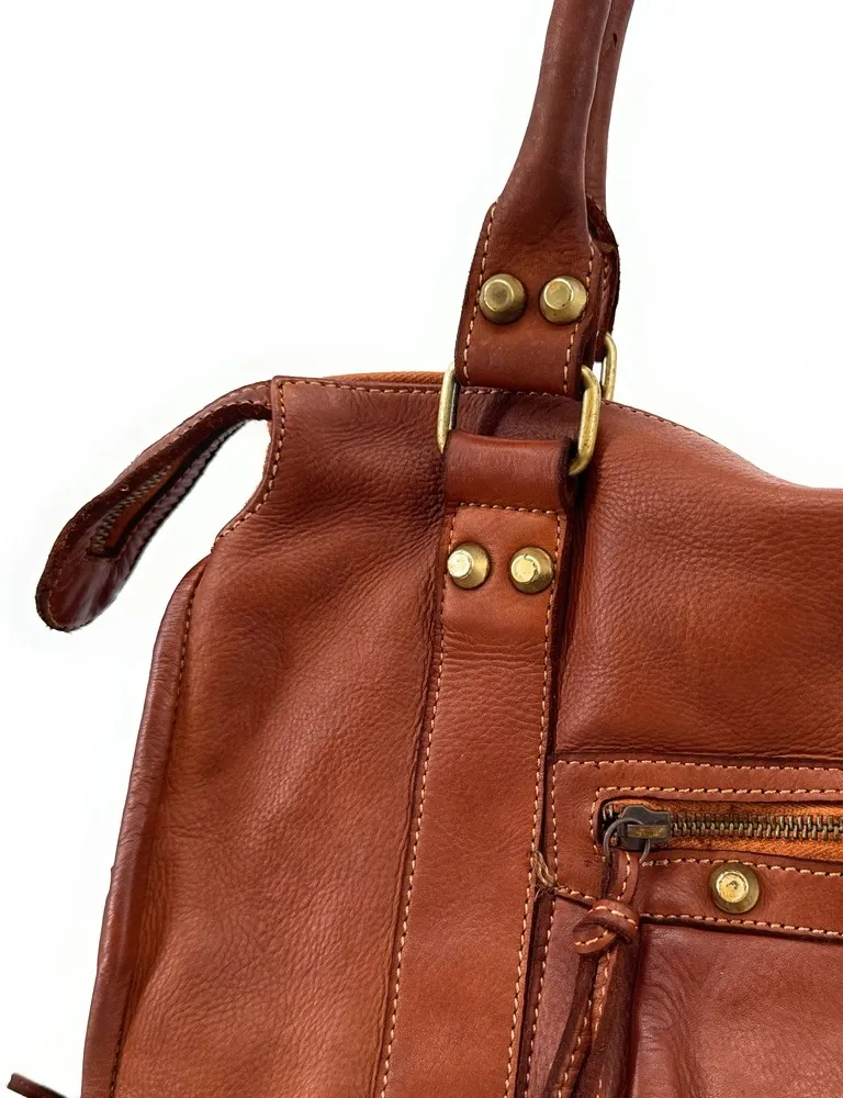Sac à main porté épaule en cuir vintage STORM ROCK Bourbon